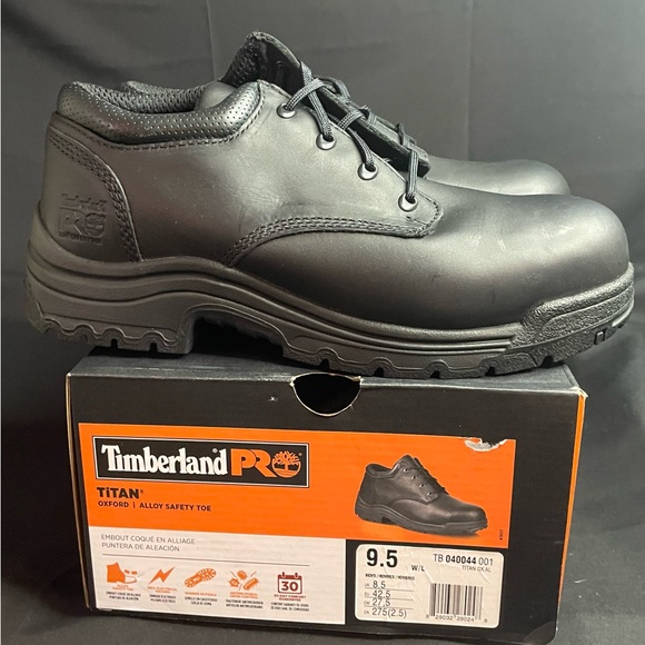 Timberland Pro Titan Oxford Alloy Safety Toe Black Men\'s Size 9.5 Work NEW